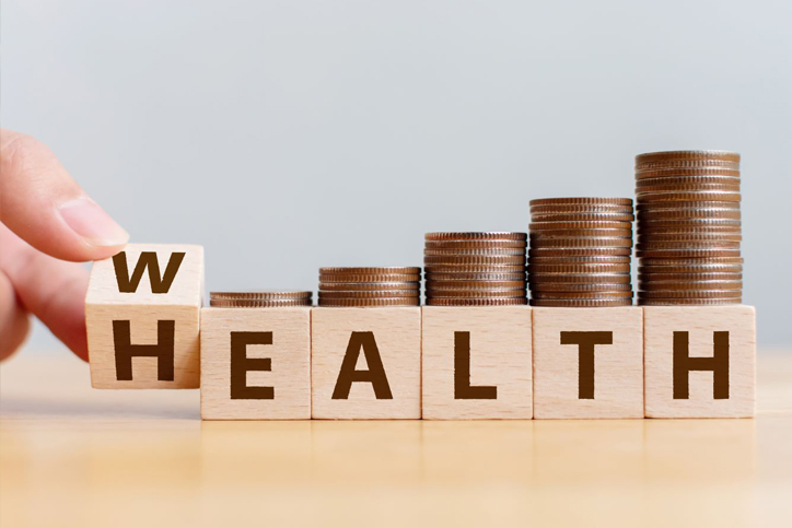 block letters spelling wealth and health